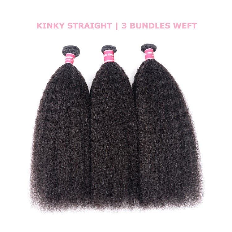 Brazilian 3 Pcs Kinky Straight Hair Bundles Virgin Hair 3 Pcs Kinky Straight Hair Bundles