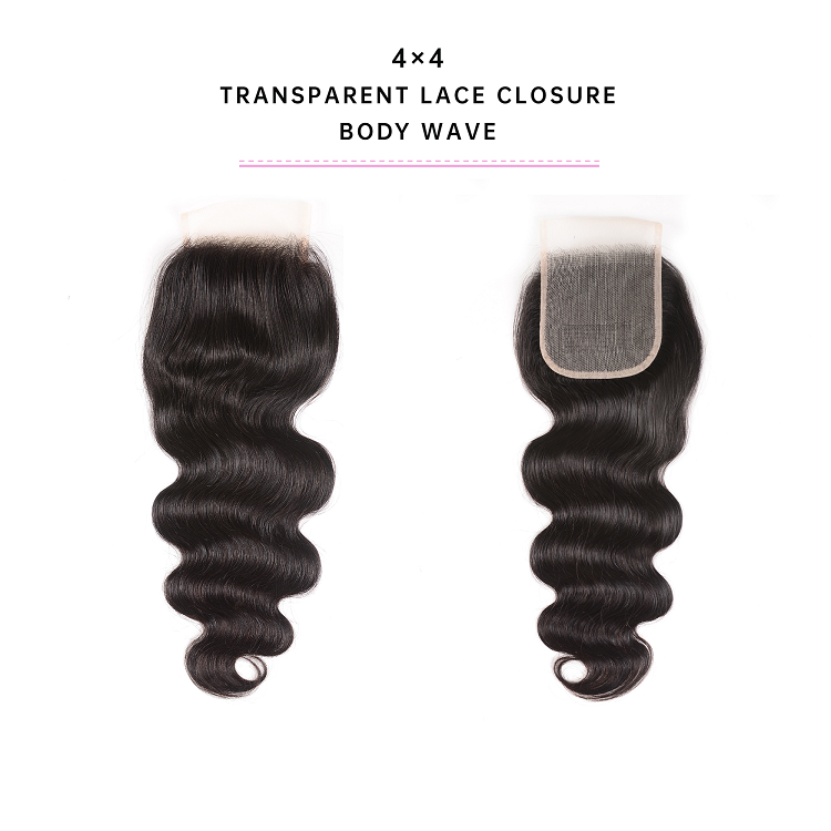 Brazilian Body Wave 4x4 Transparent Lace Closure Body Wave Transparent Lace Closure With Baby Hair