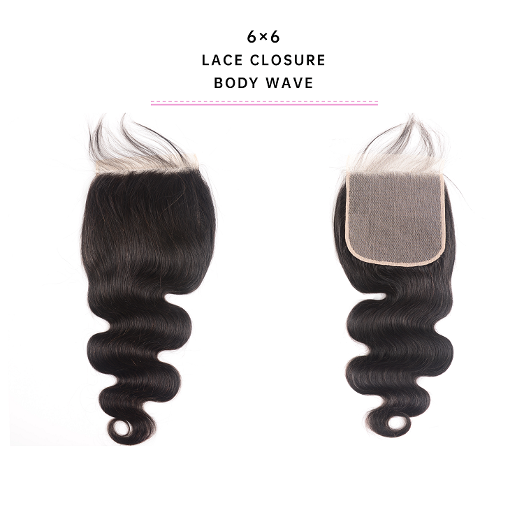 Brazilian Body Wave 6x6 Lace Closure Human Hair
