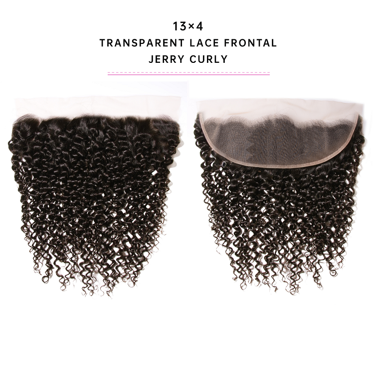 Brazilian Virgin Hair 13x4 Transparent Lace Frontal Jerry Curly Hair 13x4 Transparent Lace Frontal