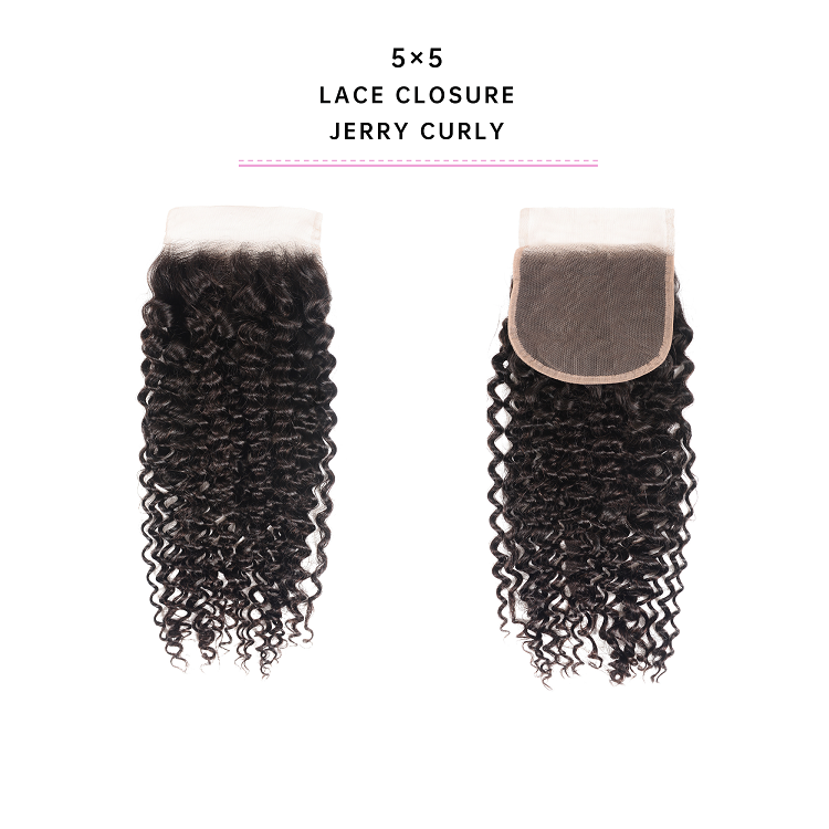 Brazilian Human Hair 5x5 Lace Closure Jerry Curly Lace Closure Human Hair