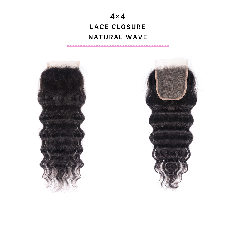 Natural Wave Human Hair 4x4 Lace Closure Natural Wave 4x4 Lace Frontal Closure With Baby Hair