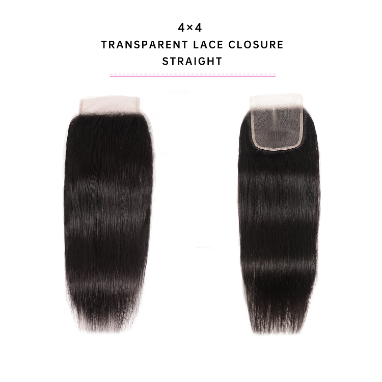Human Hair Straight 4x4 Transparent Lace Closure Straight Transparent Lace Closure Human Hair