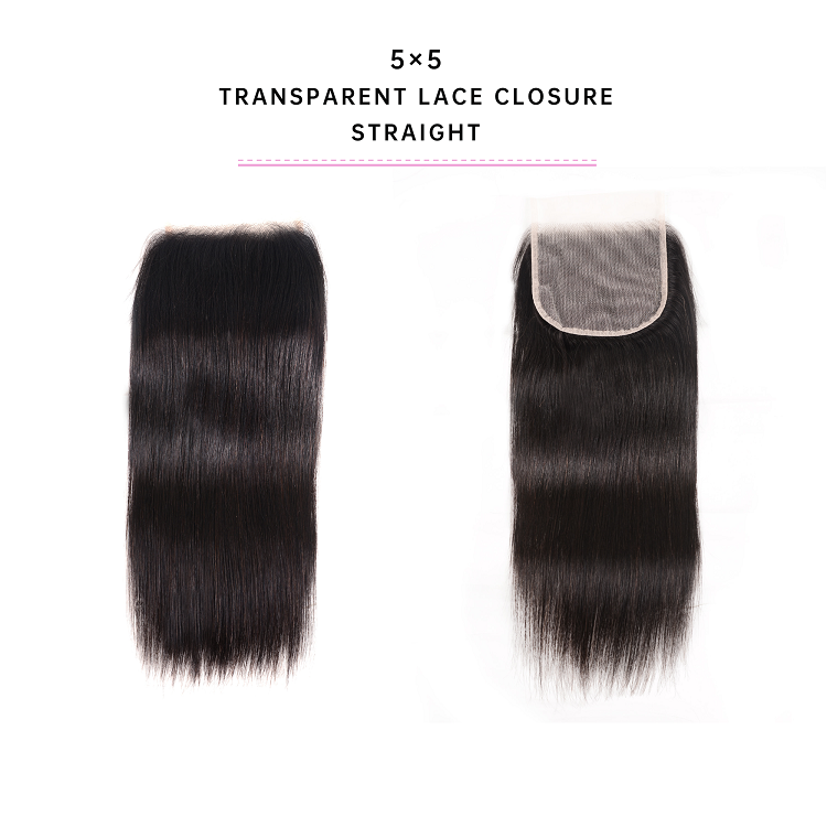 Straight 5x5 Transparent Lace Closure Virgin Hair Straight Virgin Hair Transparent Lace Closure