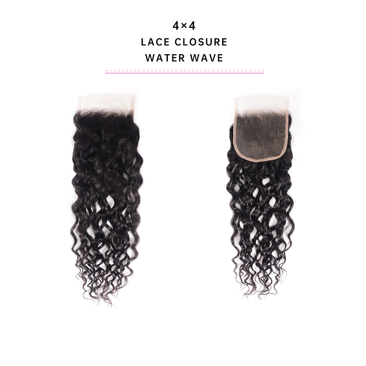 Water Wave 4x4 Lace Closure With Baby Hair Brazilian Human Hair Water Wave 4x4 Lace Closure