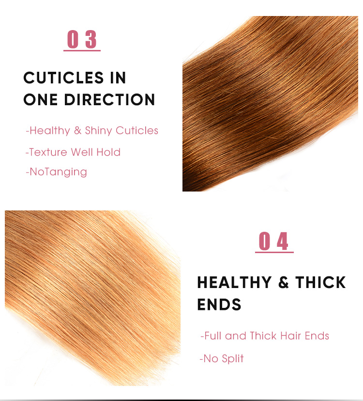 Straight T1B/4/27 Ombre 4 Pcs Cheap Hair Bundles Brazilian 4 Pcs Straight  Bundles T1B/4/27 Ombre