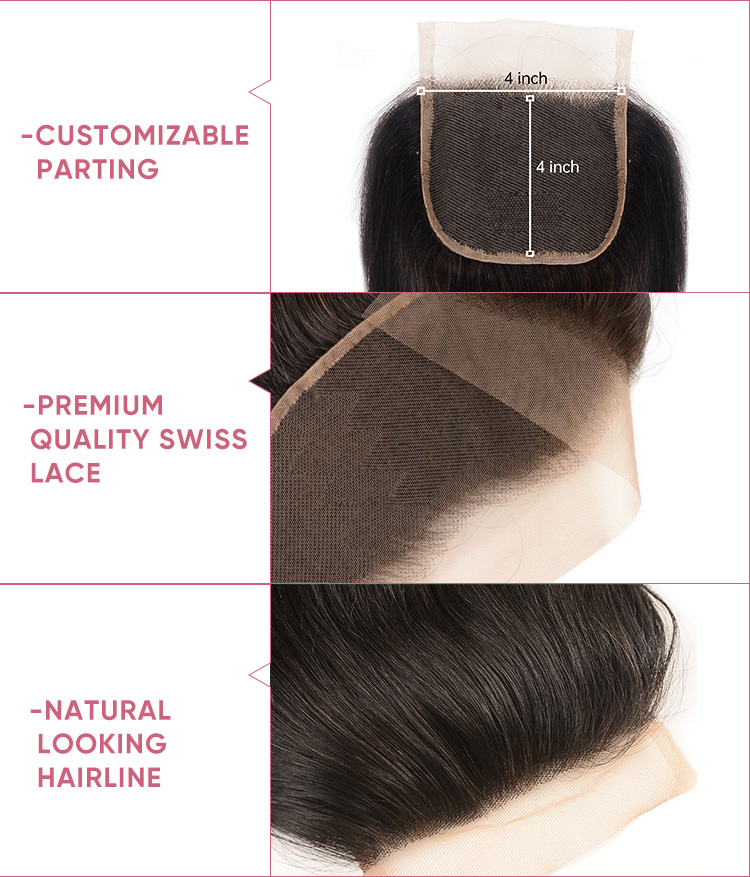 4 Bundles Body Wave Hair With 4x4 Lace Closure Body Wave T1B/4/27 Ombre Human Hair With Closure