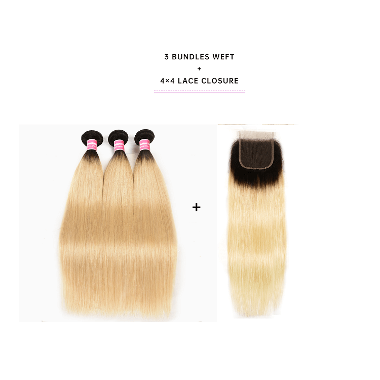 Straight 3 Bundles With Lace Closure 4x4 Inch Straight Virgin Hair 3 Bundles With Closure