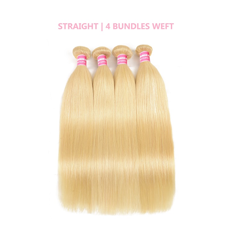 Brazilian 4 Pcs Straight 613 Hair Bundles 4 Bundles Straight Weave 613 Human Hair
