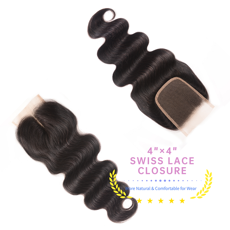 4 Pcs Body Wave Bundles With 4x4 Lace Closure Brazilian 4 Bundles With 4x4 Lace Closure