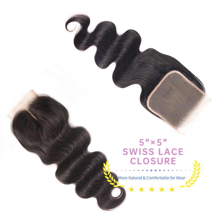 Virgin Hair Body Wave Bundles With 5x5 Lace Closure Body Wave Bundles With Closure