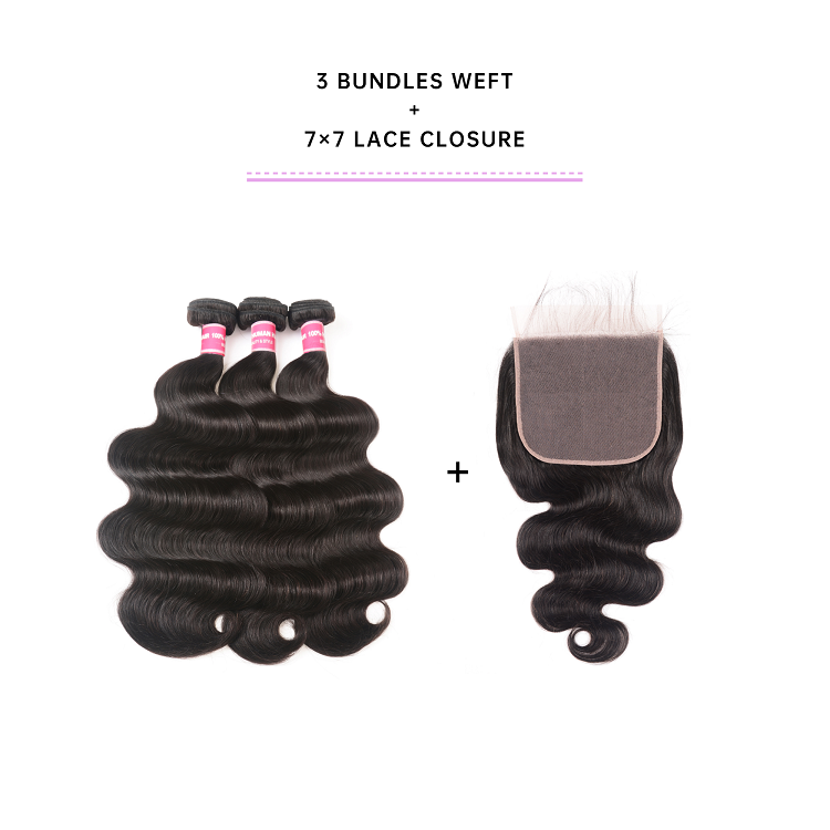 Body Wave Hair Bundle Deals With Closure