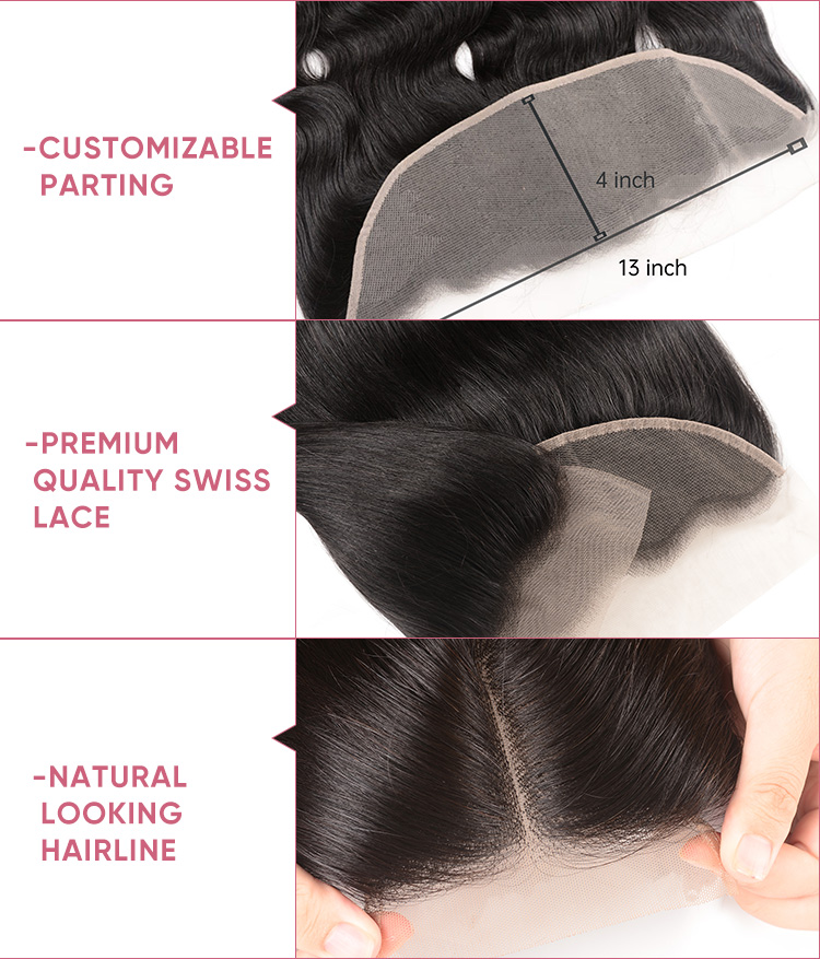 Body Wave Virgin Hair Bundles With 13x4 Lace Frontal Body Wave Weave Hair With 13x4 Transparent Lace Frontal