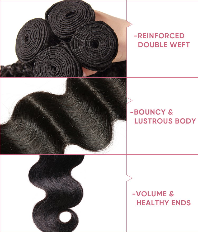 4 Pcs Body Wave Virgin Hair With Lace Closure Brazilian Body Wave Bundles With Closure