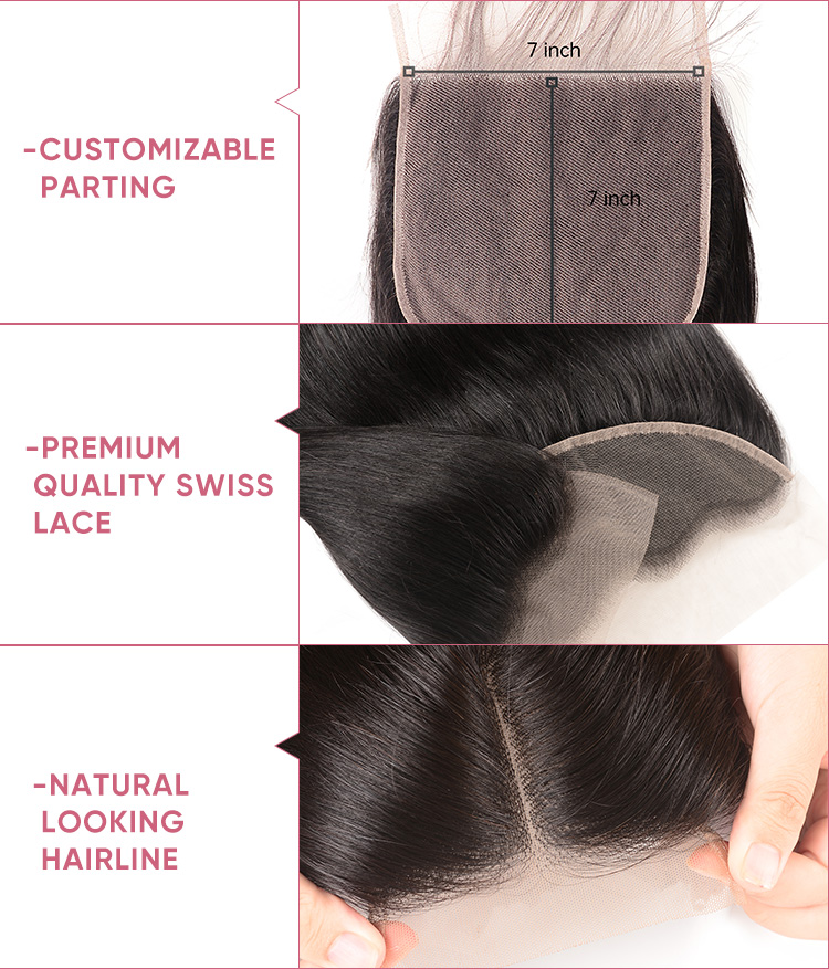 Body Wave Human Hair Bundles With Closure