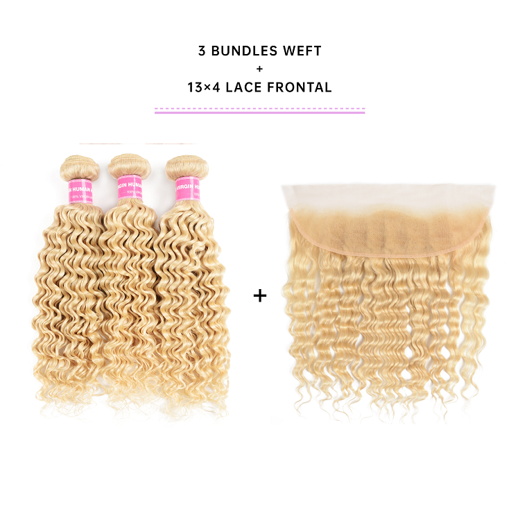 3 Bundles Human Hair With 13x4 Lace Frontal