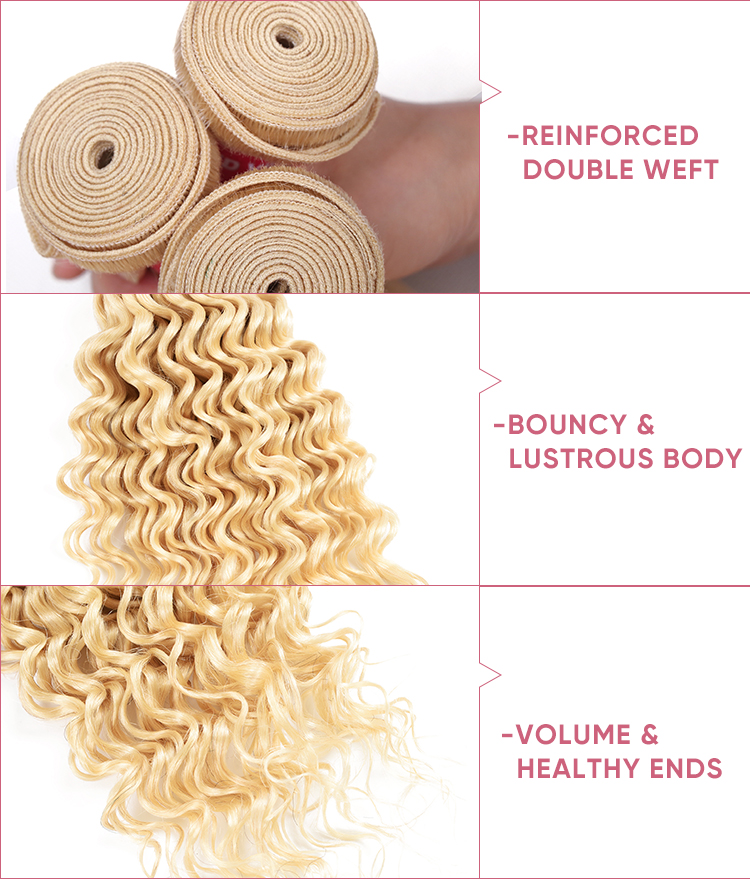 Deep Wave Human Hair 3pcs With Lace Closure