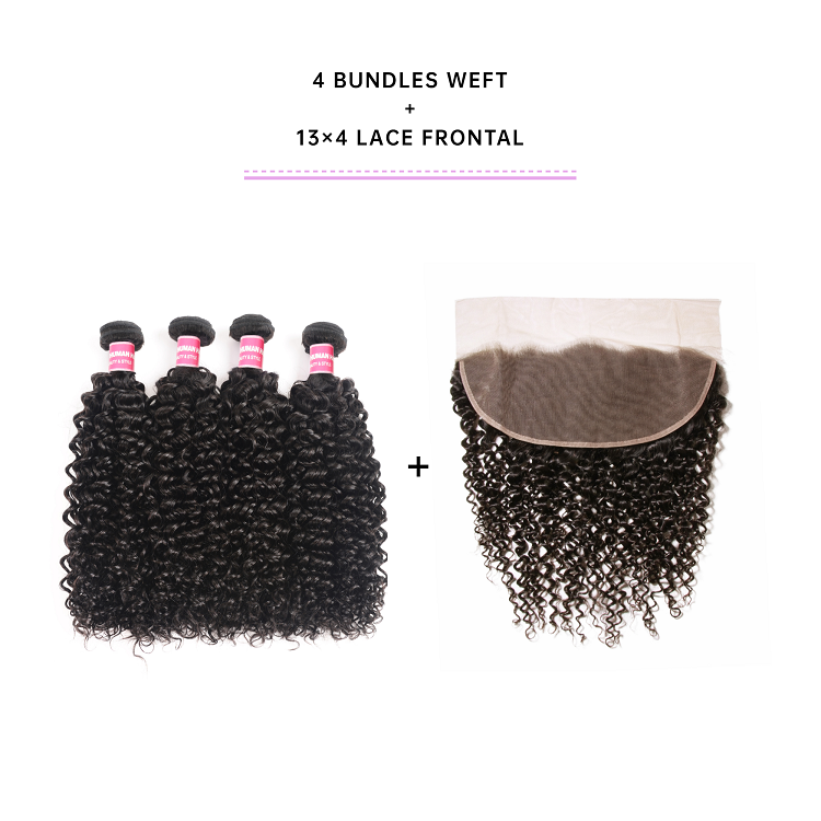 Jerry Curly Hair Weave With Frontal