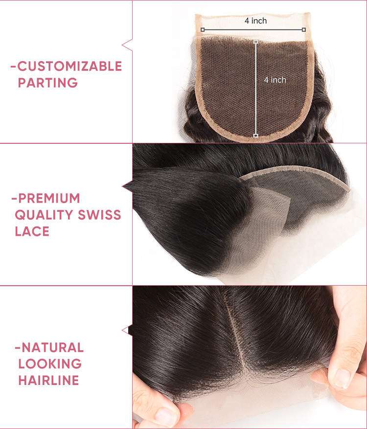 Kinky Curly Hair With 4x4 Lace Closure 3pcs Kinky Curly Human Hair With Lace Closure