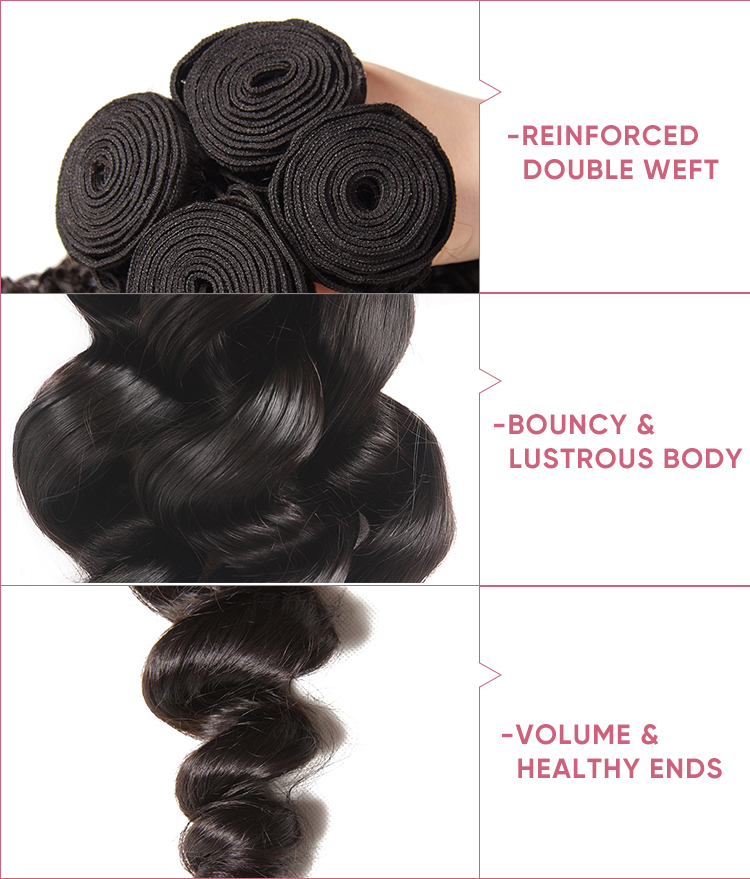 4pcs Loose Wave With 13x4 Lace Frontal Virgin Hair Loose Wave Bundles With Frontal