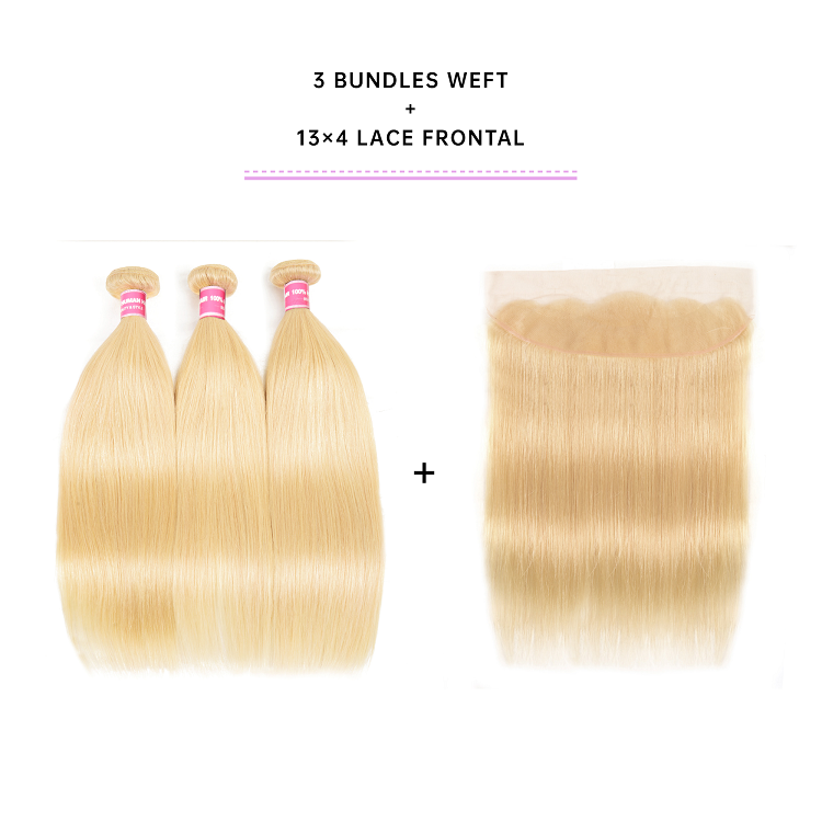 Straight 3 Bundles With Lace Frontal 13x4 Inch Straight Bundles With 13x4 Lace Frontal