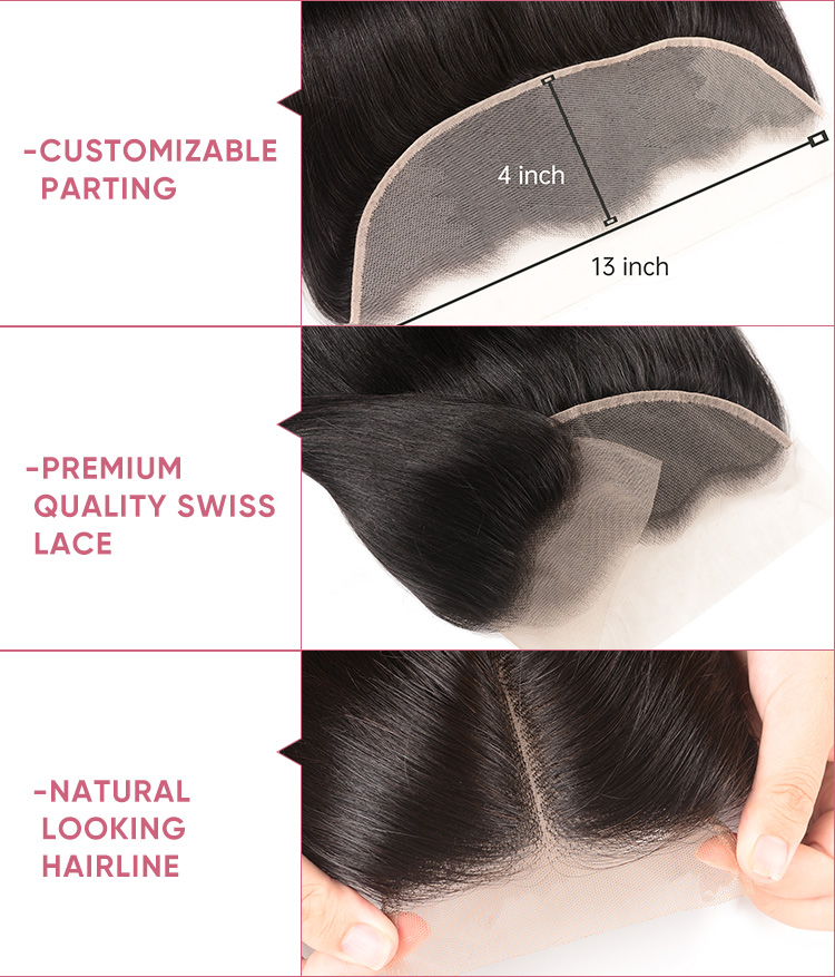 3 Bundles Human Hair With 13x4 Transparent Lace Frontal Straight Bundles With Transparent Frontal 13x4 Inch