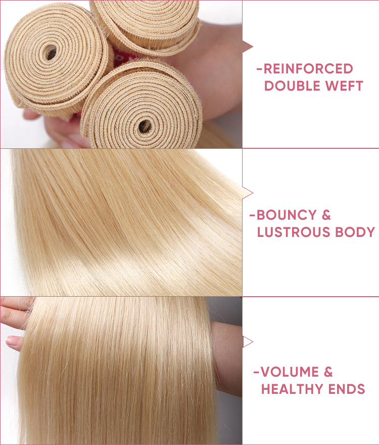 Virgin Hair Straight Bundles With Frontal Straight Hair Weave With 13x4 Lace Frontal