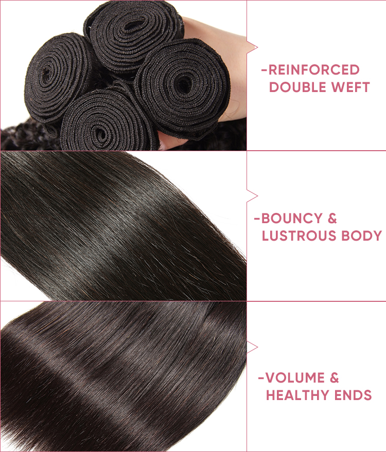 4 Bundles Straight Hair With 4x4 Transparent Lace Closure 4 Bundles Straight With Transparent Lace Closure