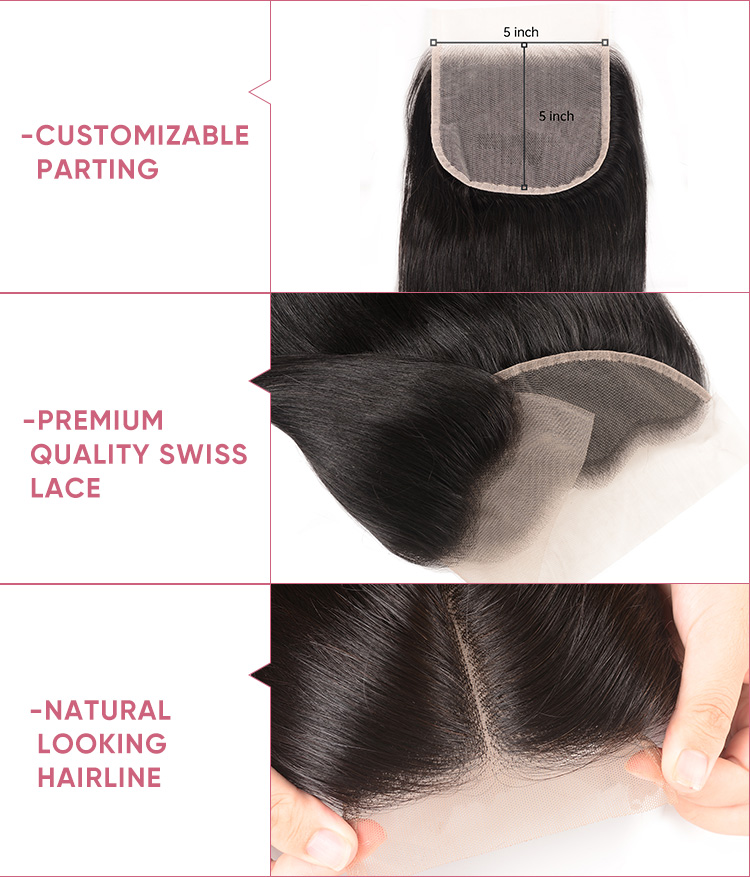 4 Bundles Straight Virgin Hair With Closure Straight Hair Weave With Closure