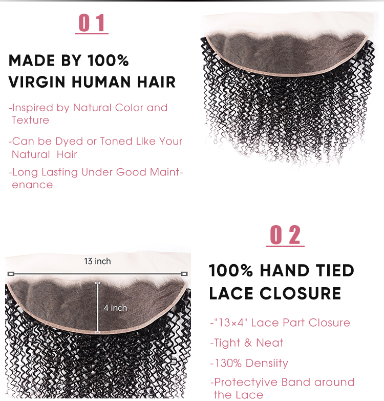 Kinky Curly Virgin Hair 13x4 Lace Frontal Kinky Curly 13x4 Lace Frontal With Baby Hair