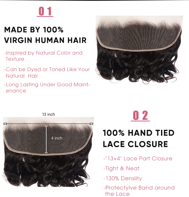 Brazilian Remy Hair Loose Wave 13x4 Lace Frontal