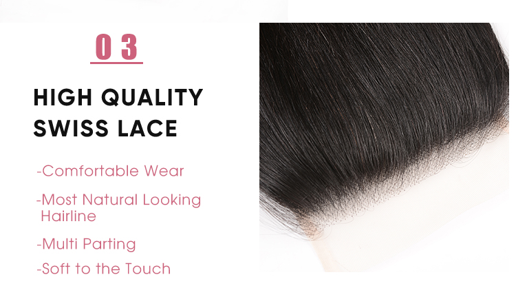 Straight Unprocessed Virgin Hair 5x5 Lace Closure Straight 5x5 Transparent Lace Closure With Baby Hair