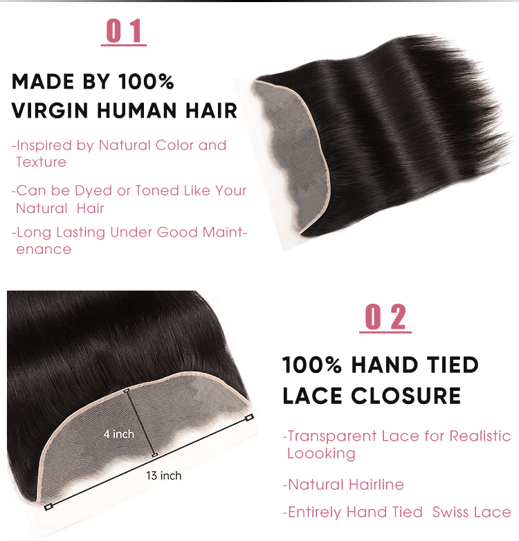 Brazilian Straight 13x4 Transparent Lace Frontal Human Hair Straight 13x4 Transparent Lace Frontal
