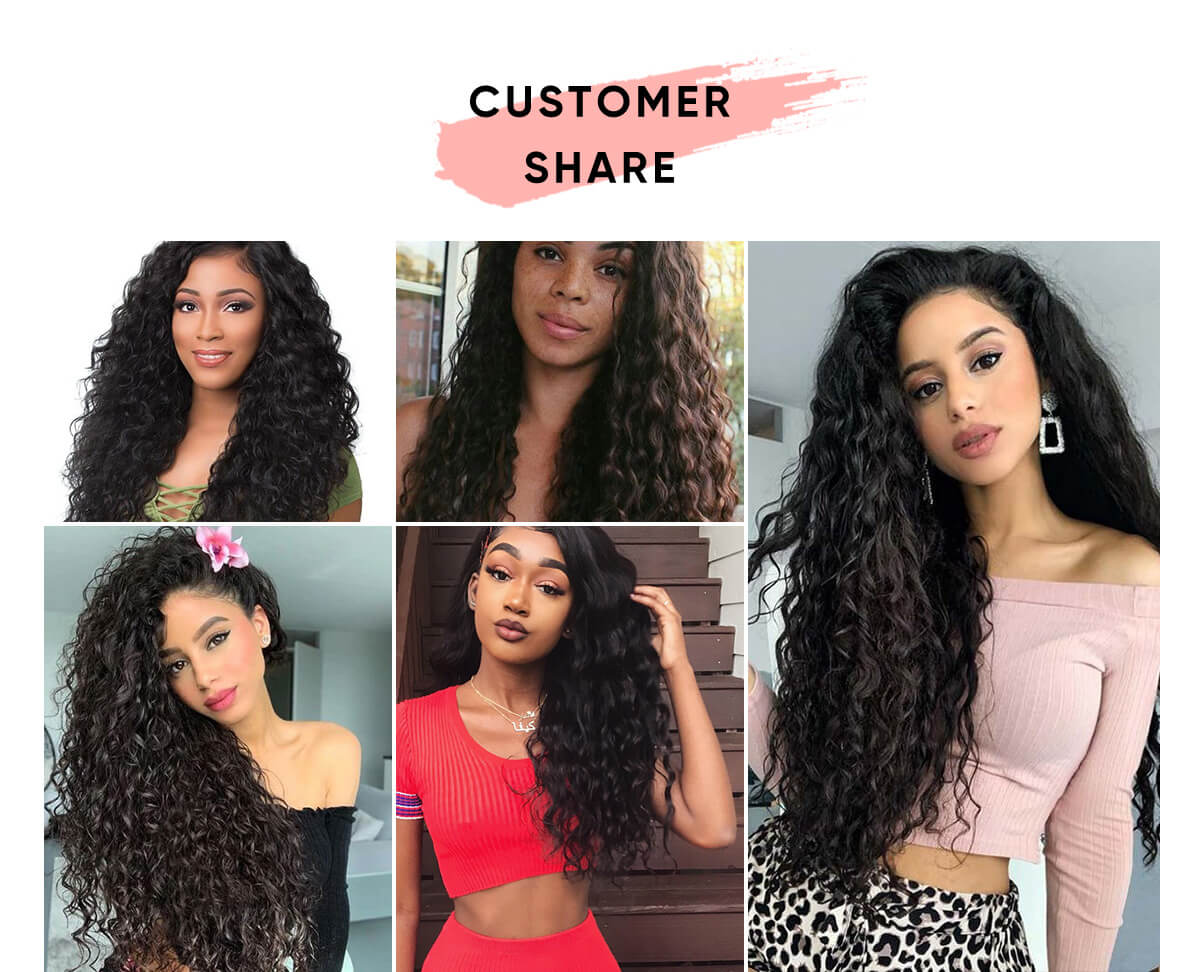 Water Wave Bundles With 4x4 Lace Closure Water Wave Human Hair Bundles With Closure