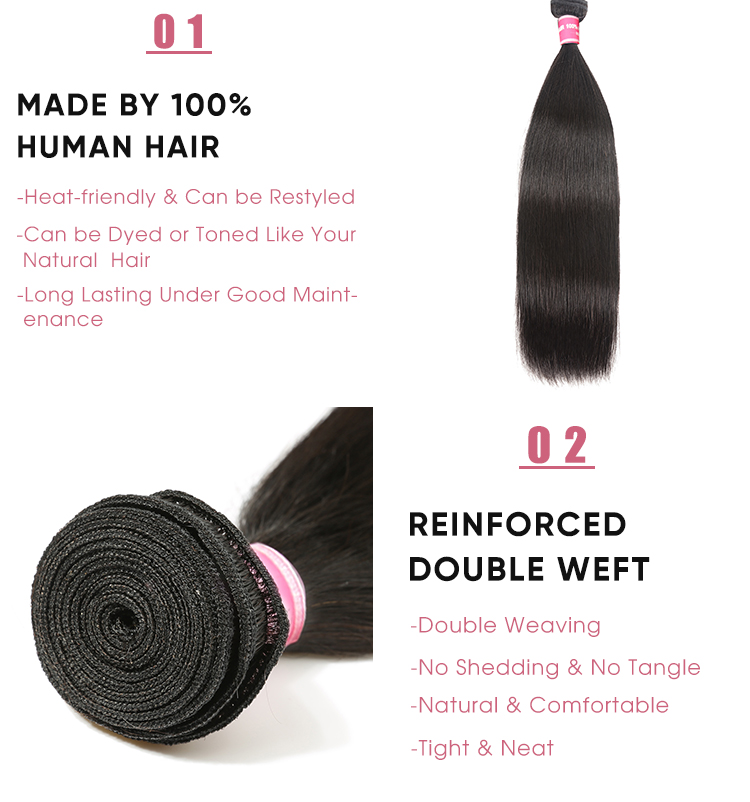 4 Bundles Straight 100 Human Hair Weave Straight 4 Pcs Cheap Hair Bundles