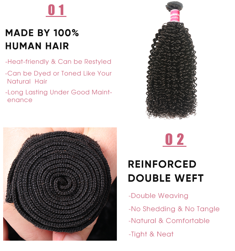 Virgin Hair 3 Pcs Kinky Curly Bundles Kinky Curly Hair Bundle Deals Human Hair