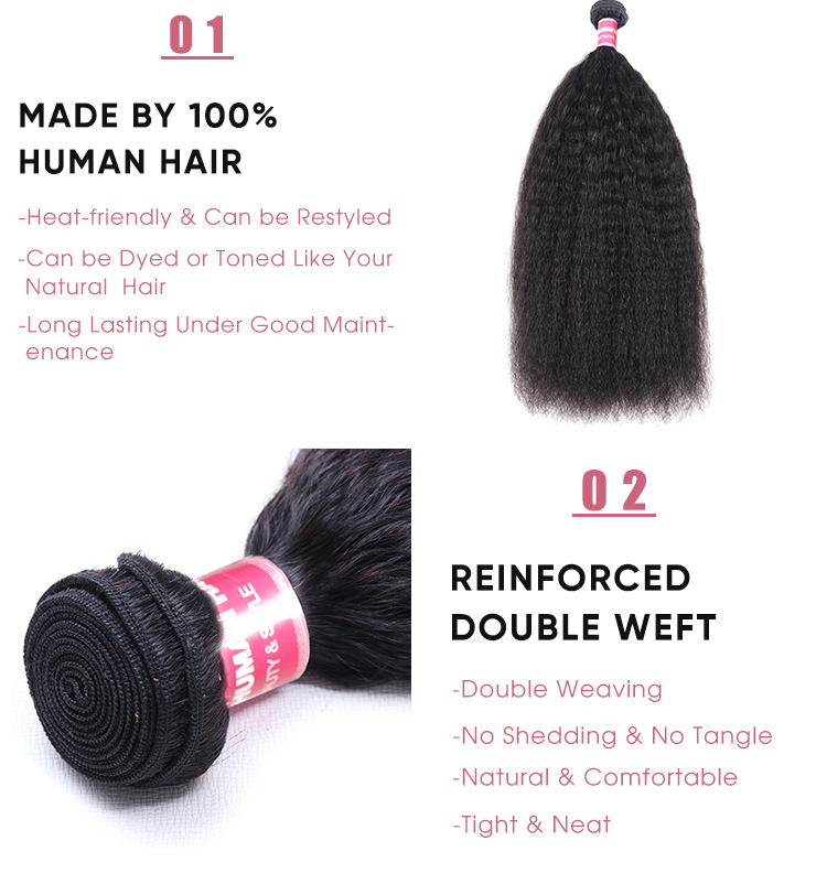 Human Hair 4 Bundles Kinky Straight Weave Kinky Straight 4 Bundles Human Hair Weave