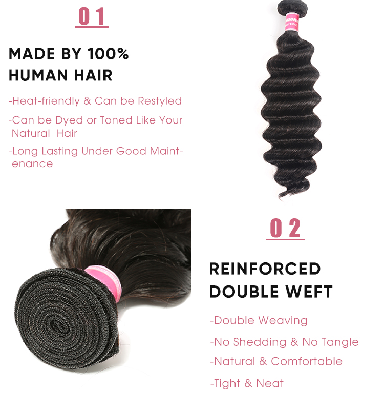 4 Pcs Loose Deep Wave Hair Bundle Deals Human Hair 4 Pcs Loose Deep Wave Hair Bundles