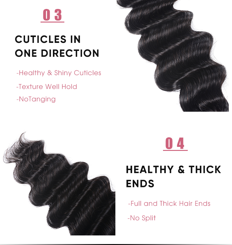 Virgin Hair 4 Pcs Loose Deep Wave Hair Bundles Brazilian Loose Deep Wave Bundles Human Hair