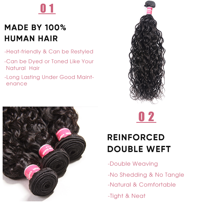 Water Wave Cheap Hair Bundles Virgin Hair Water Wave 3 Pcs Human Hair Weave Bundles
